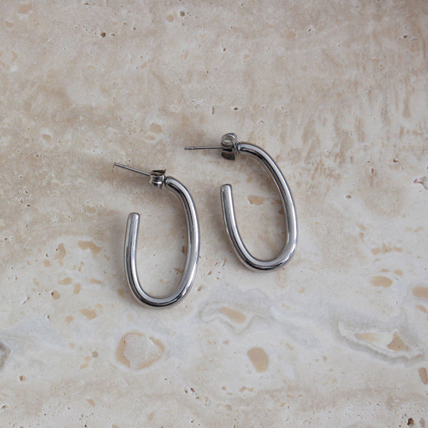 Long Hoops - Silver