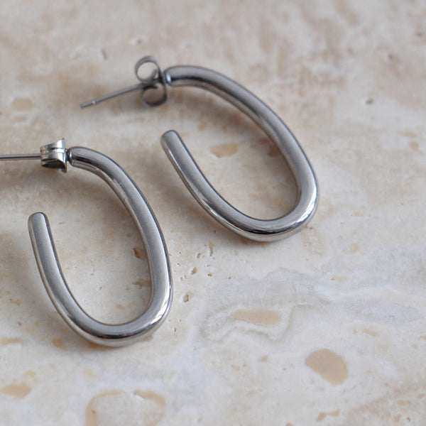 Long Hoops - Silver