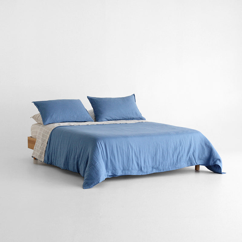 A&C Flax Linen Duvet Cover - Marine