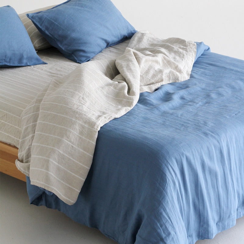 A&C Flax Linen Duvet Cover - Marine