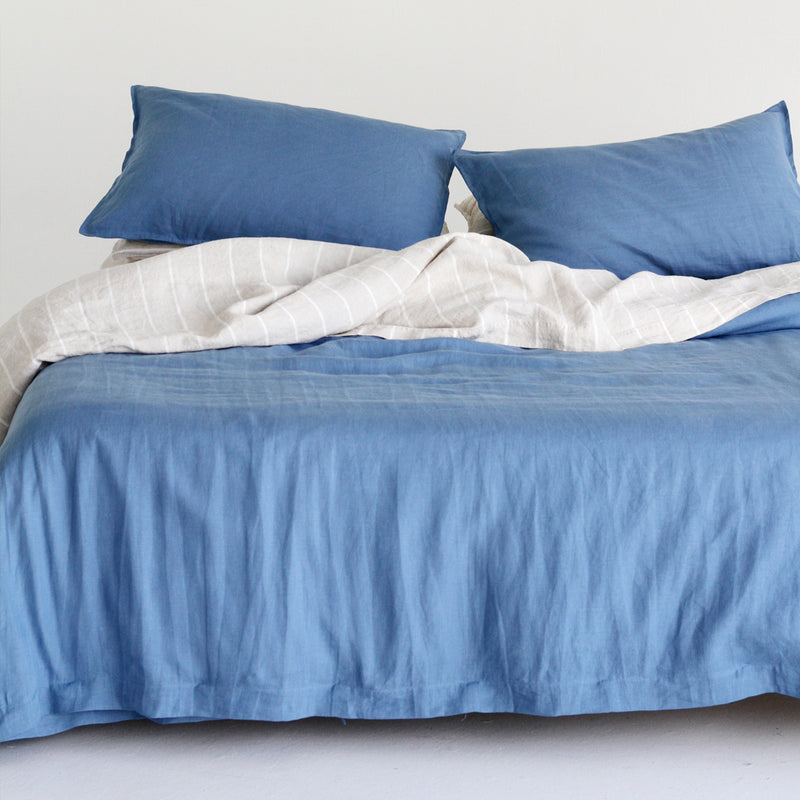 A&C Flax Linen Duvet Cover - Marine