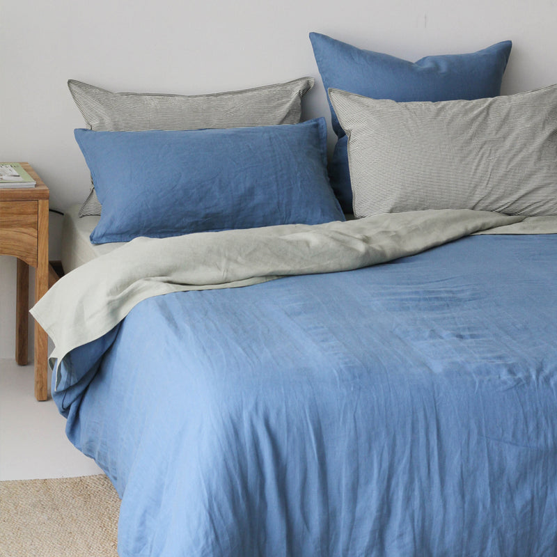 A&C Flax Linen Duvet Cover - Marine