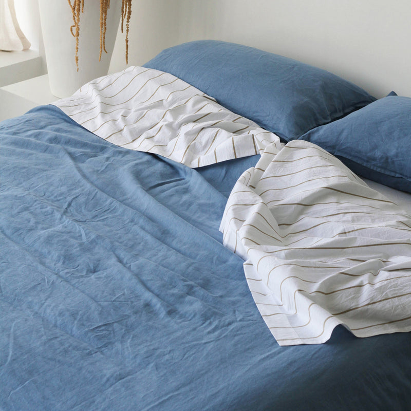 A&C Flax Linen Duvet Cover - Marine
