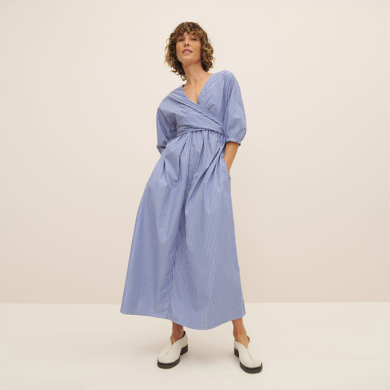 Marta Dress Blue Stripe A C Homestore