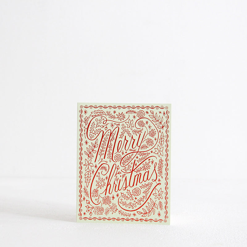 Merry Christmas Card - Red Foil
