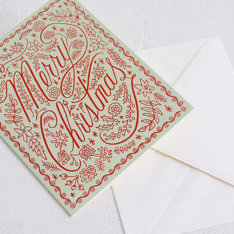 Merry Christmas Card - Red Foil