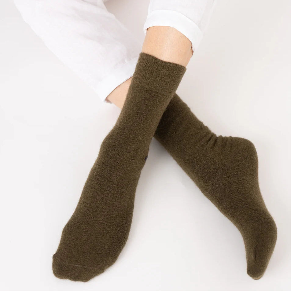 Hamilton Possum Merino Wool Socks - Military Olive