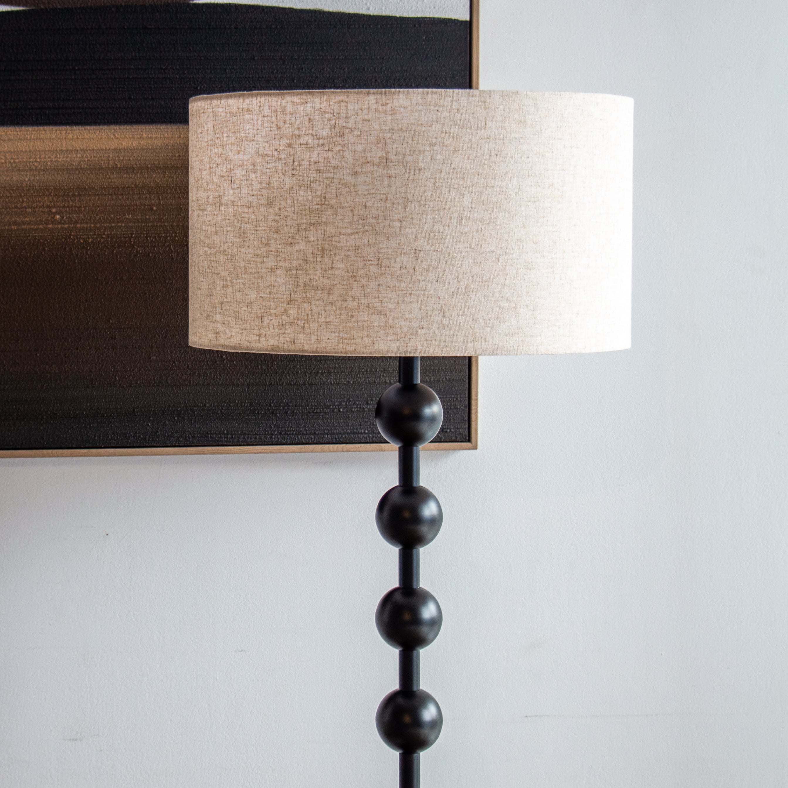 Milo Floor Lamp - Black/Ivory