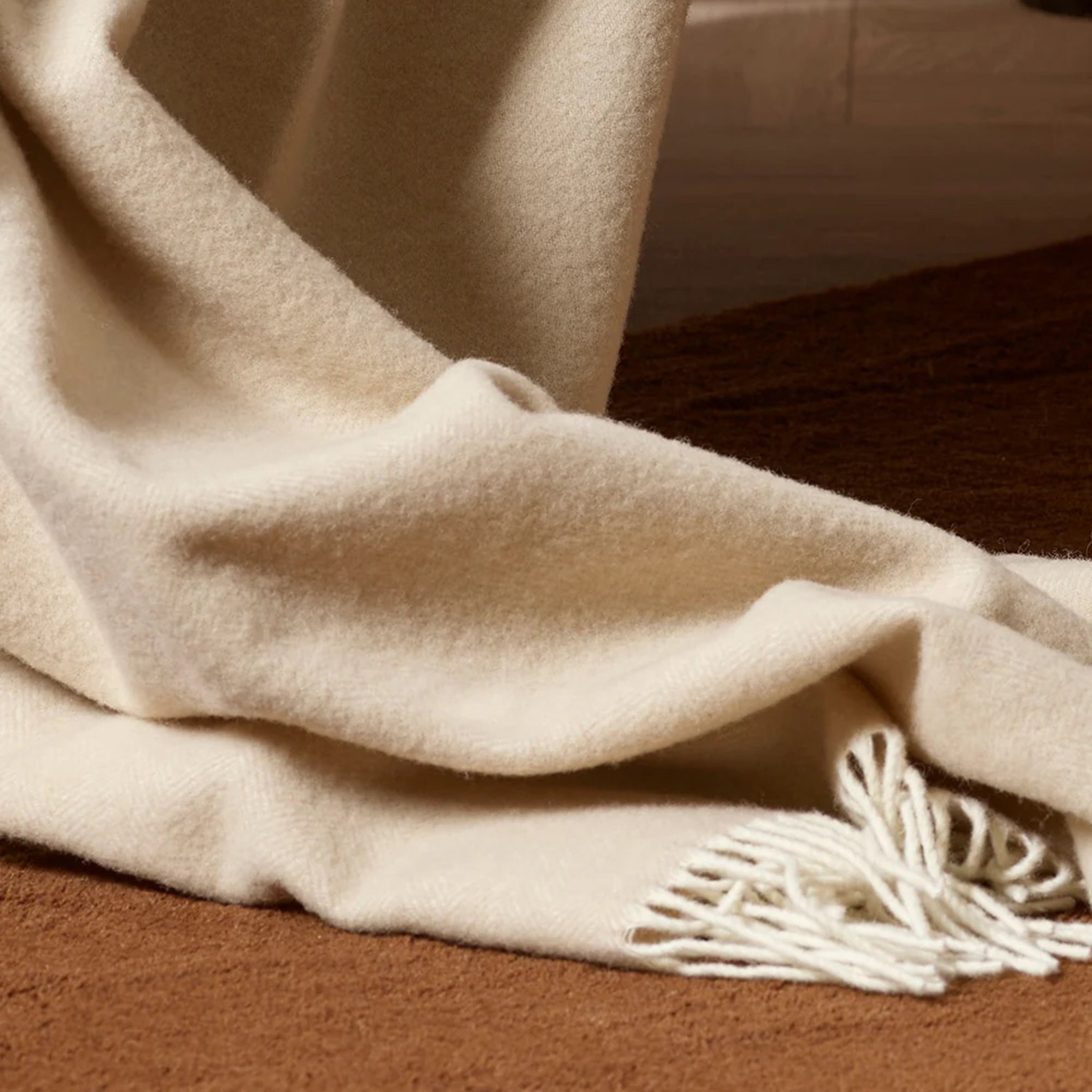 Mosman Merino Throw - Oyster
