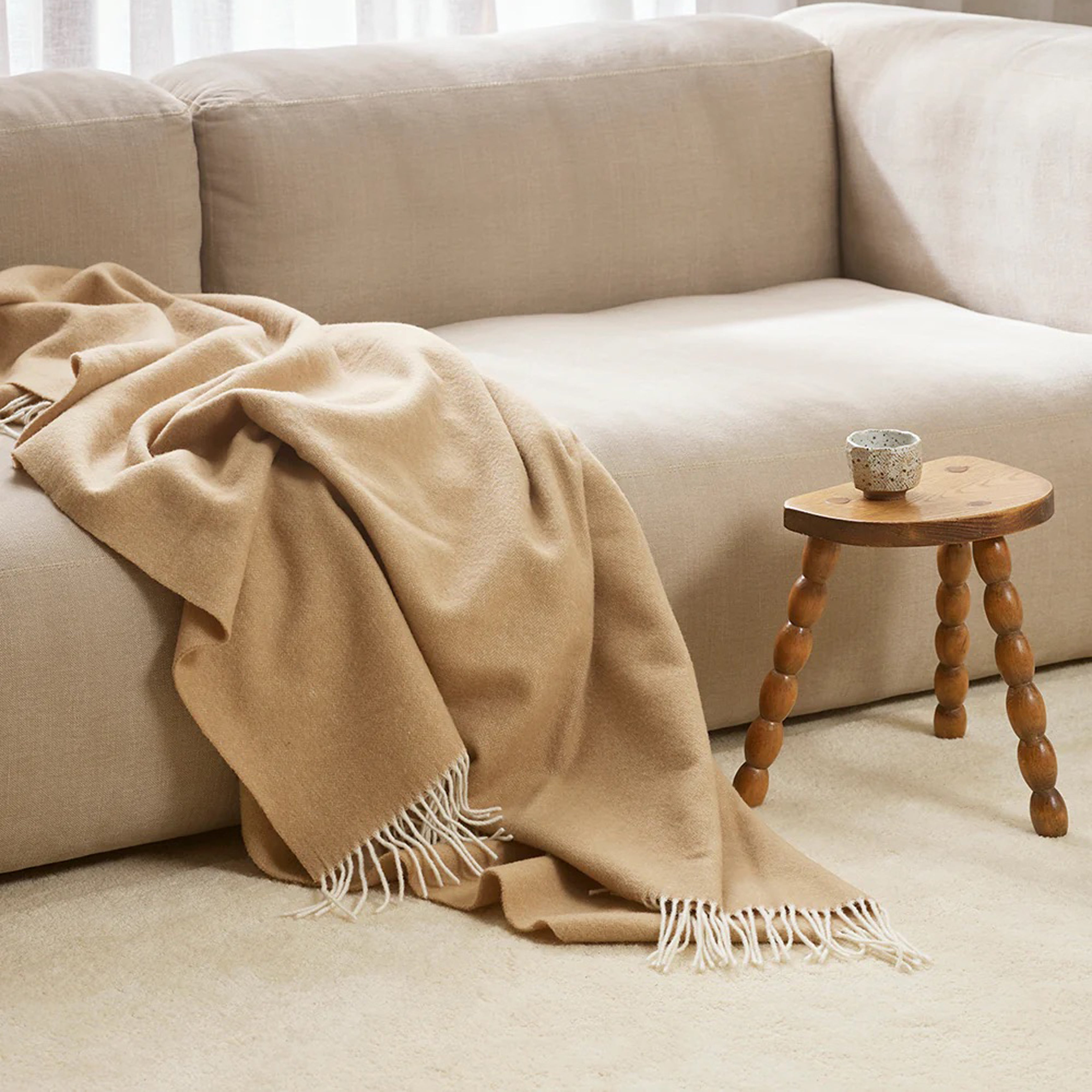 Mosman Merino Throw  - Sand