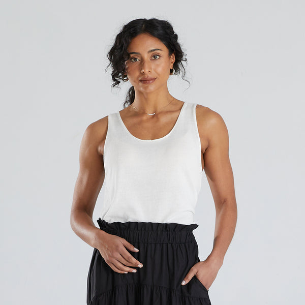 Naomi Knit Tank - Ecru