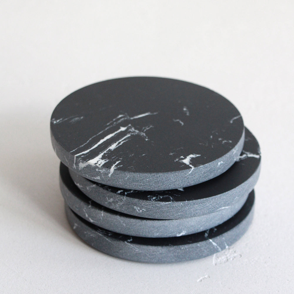 Nero Marble Coasters - Set of 4