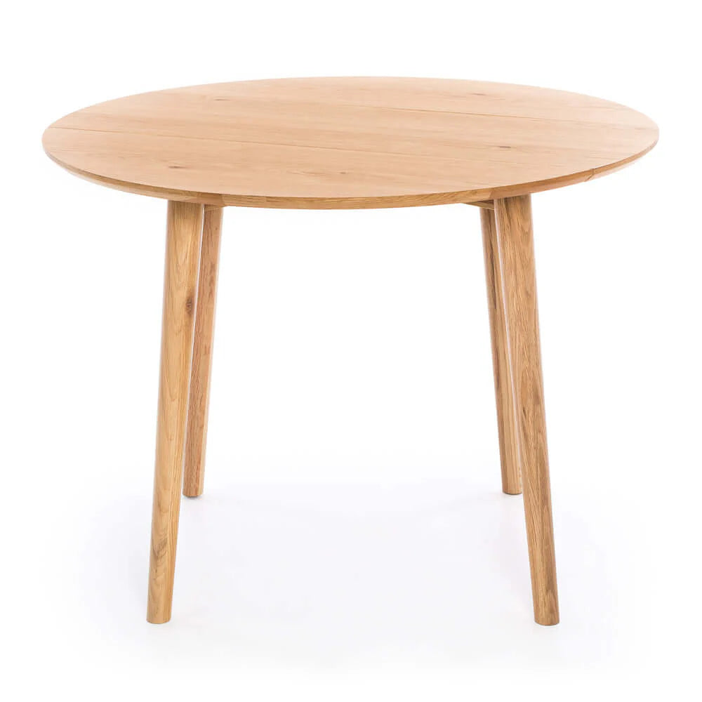 Nico Drop Leaf Round Table - Oak