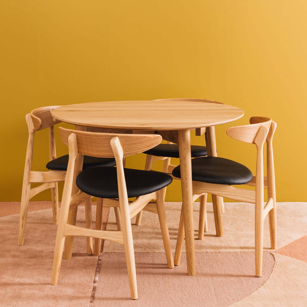 Nico Drop Leaf Round Table - Oak