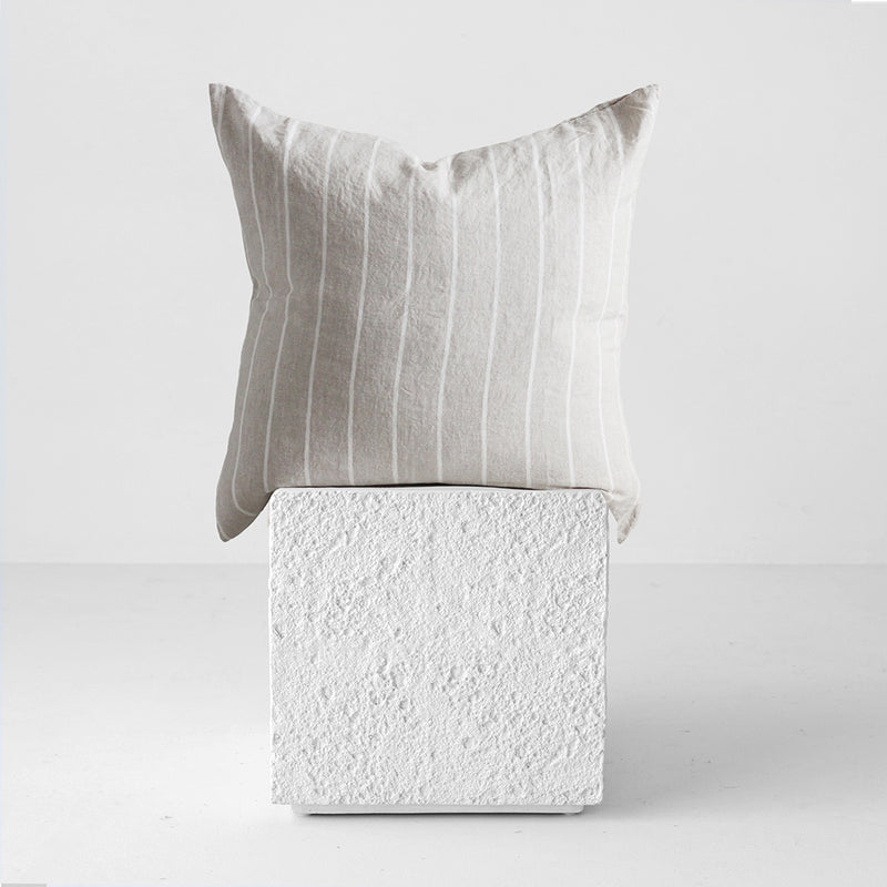 A&C Flax Linen Euro Pillowcase - Oatmeal Stripe