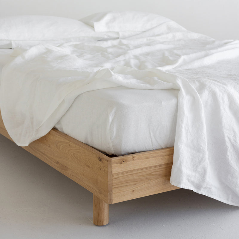 A&C Linen Fitted Sheet - White