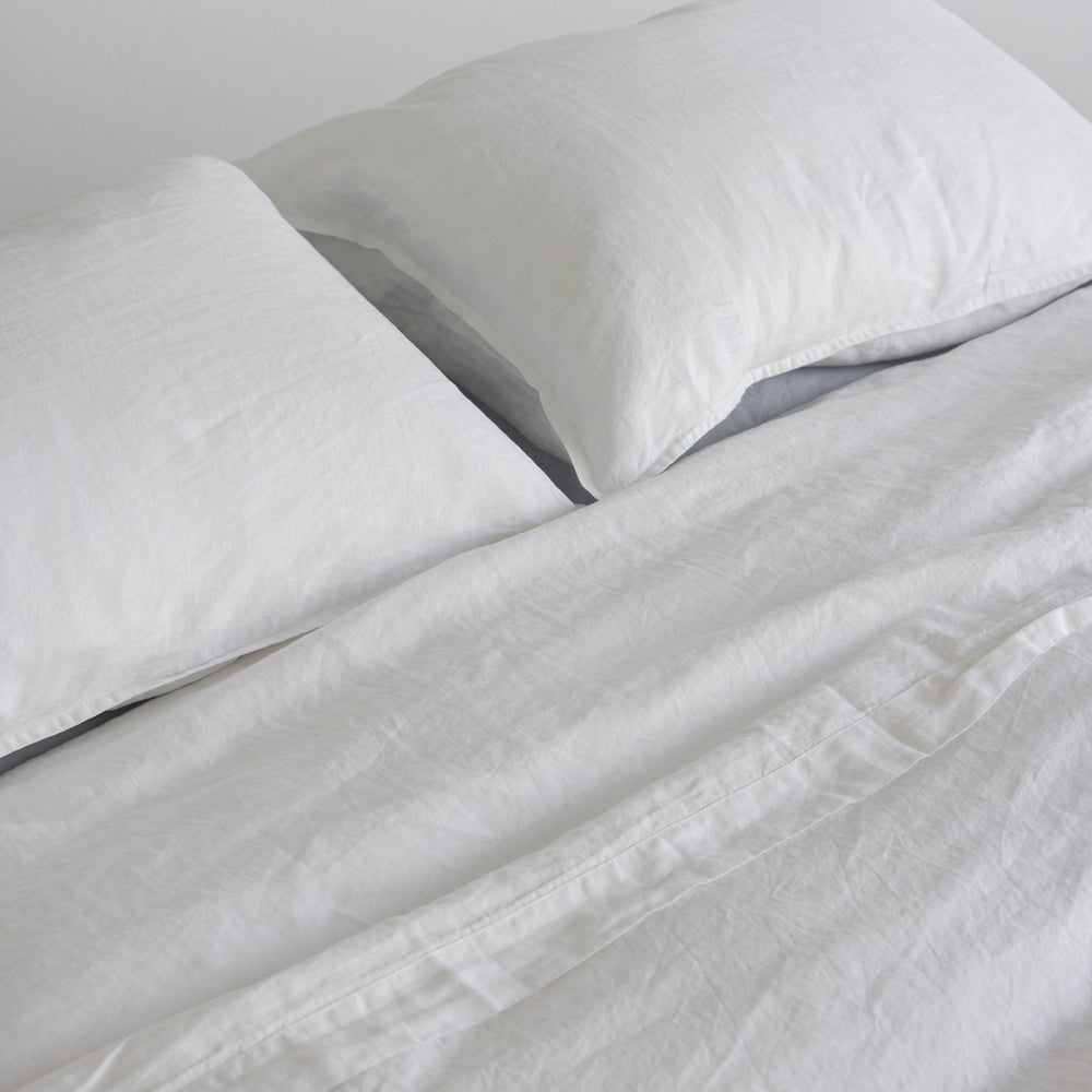 European Linen Flat Sheet - White