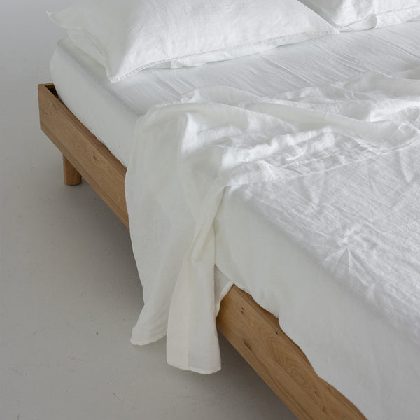 A&C Linen Fitted Sheet - White