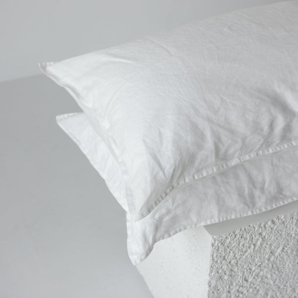 A&C Linen Pillowcase Pair - White