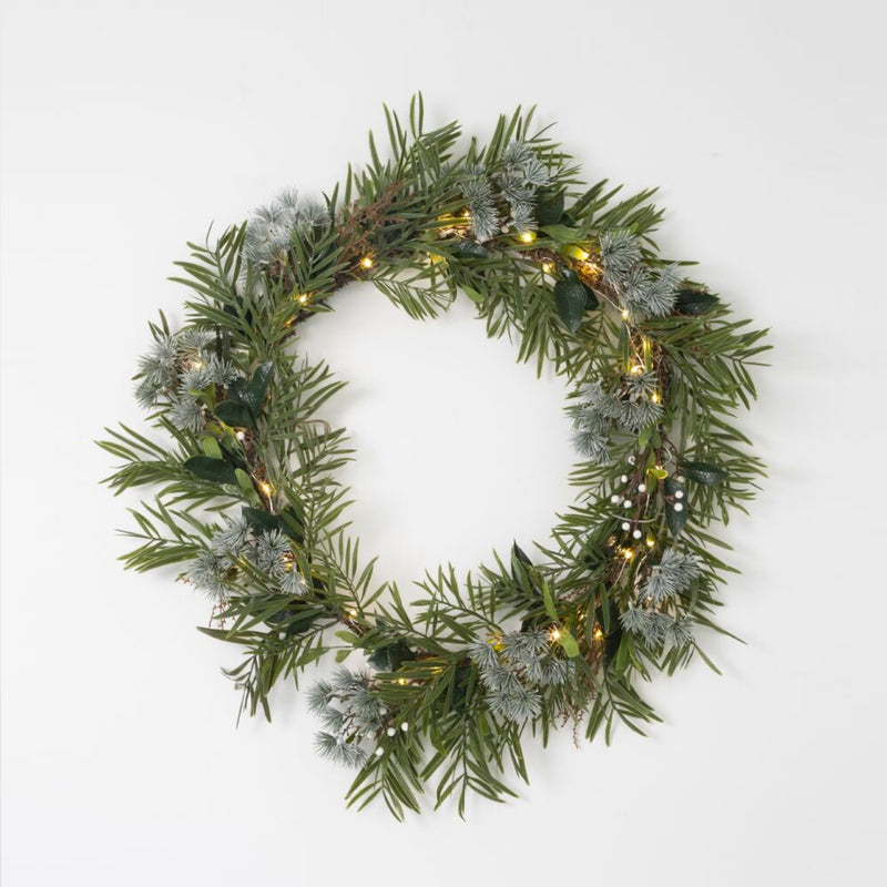 Native LED Wreath with Berries