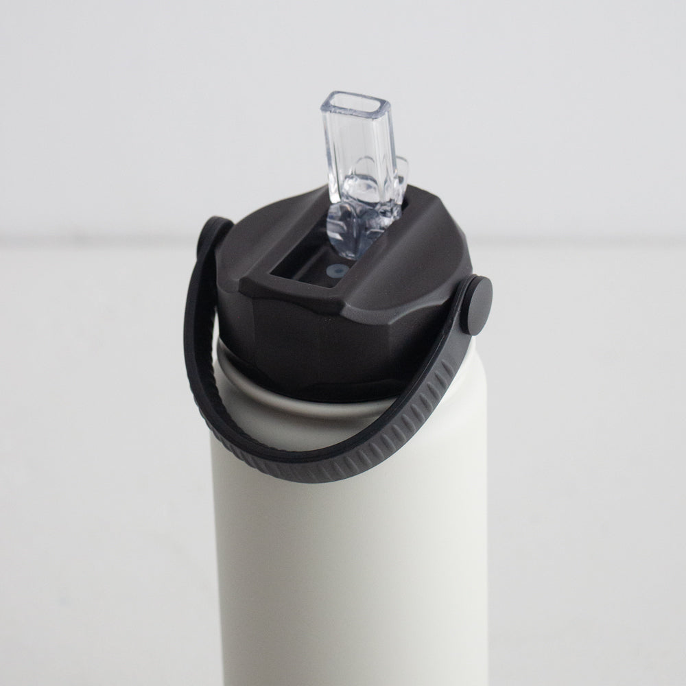 Insulated Drink Bottle with straw - Bone White, 750ml