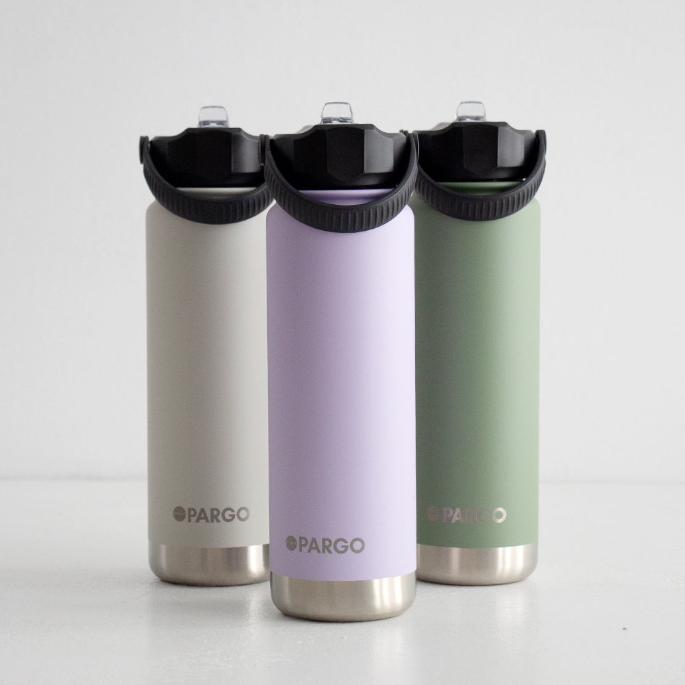 Insulated Drink Bottle with straw - Bone White, 750ml