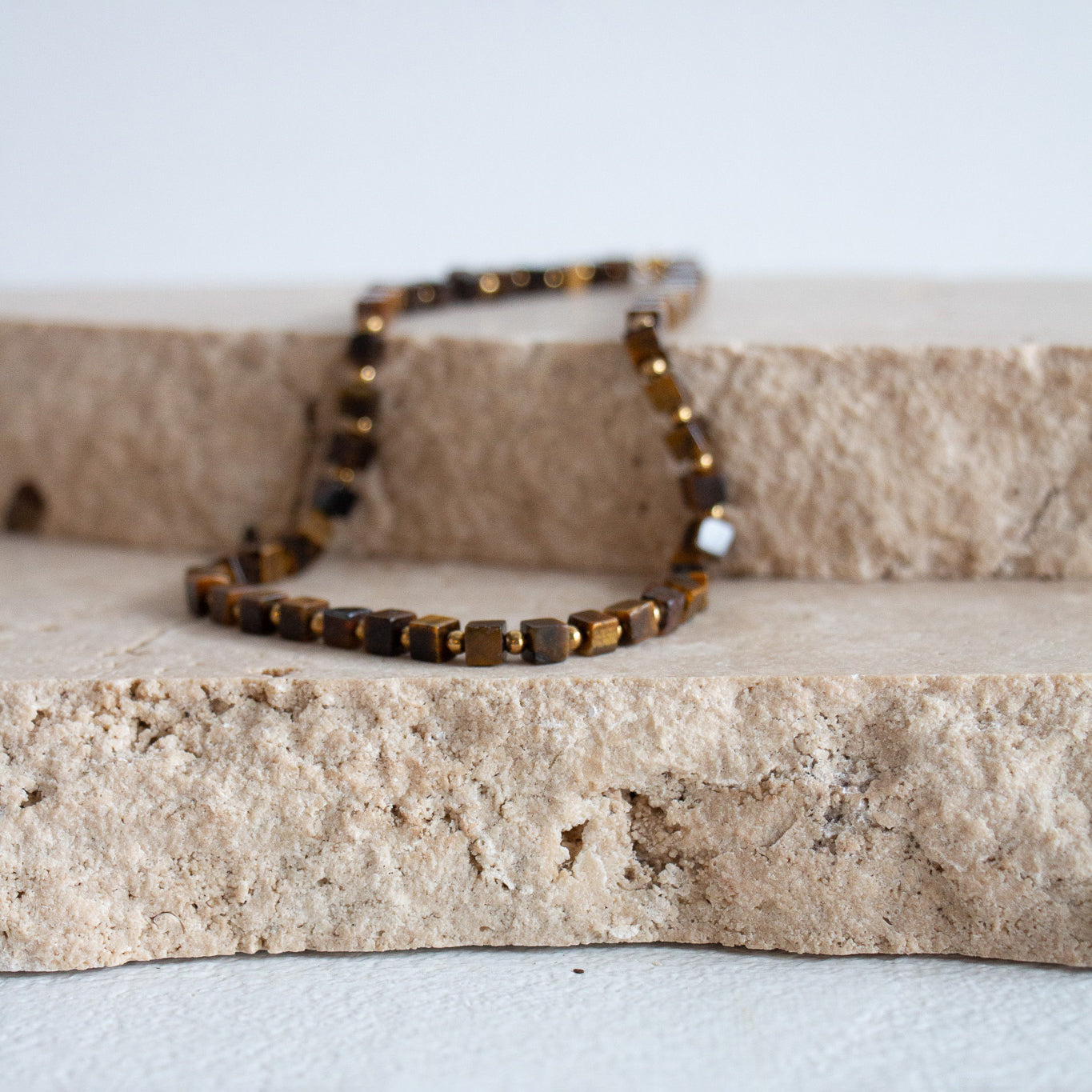 Petite Stone Necklace - Tiger Eye