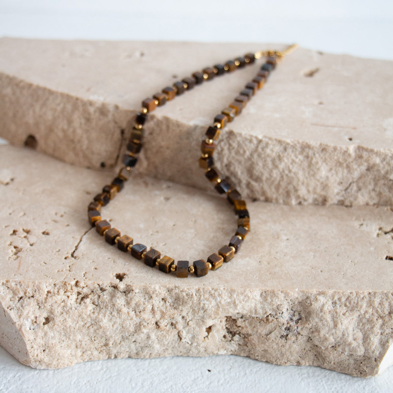 Petite Stone Necklace - Tiger Eye