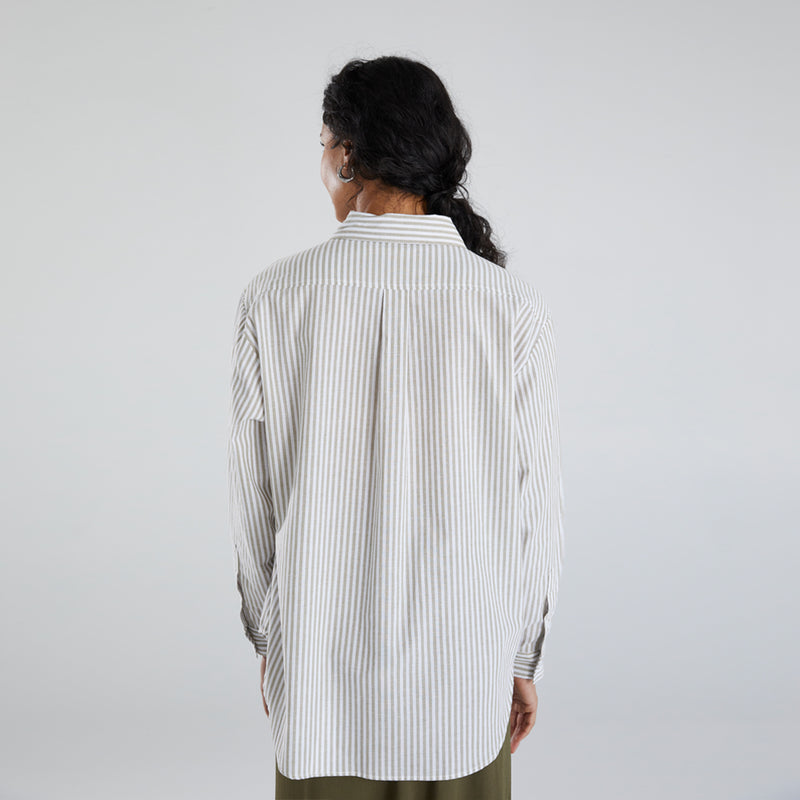 Phoebe Stripe Shirt - Sage