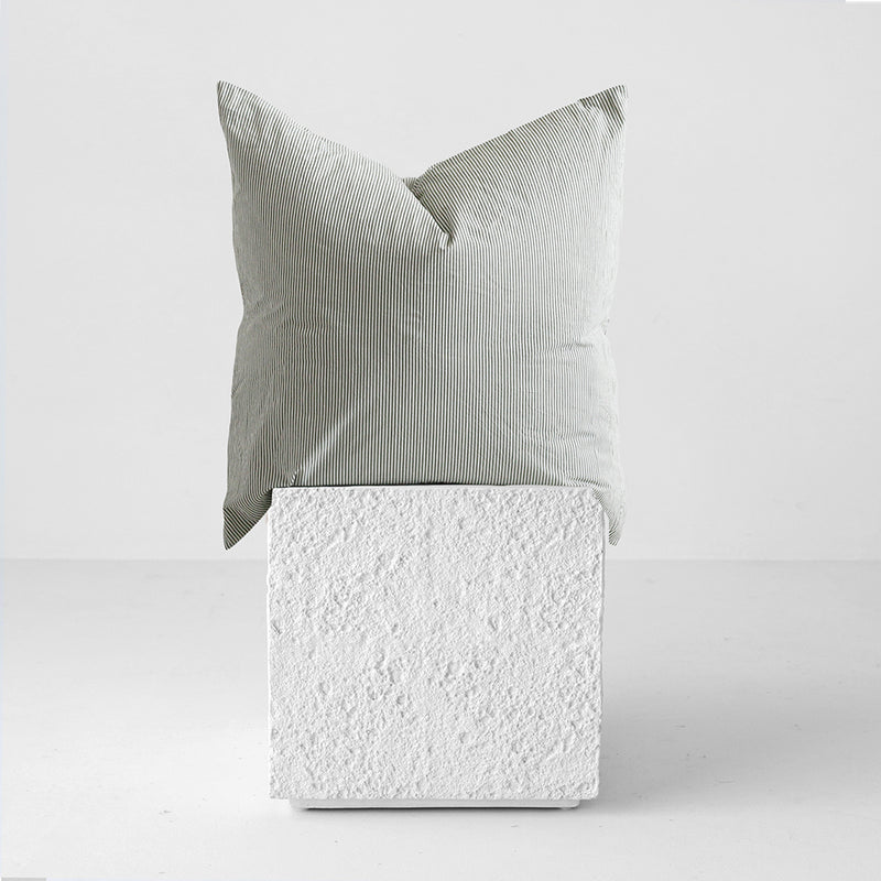 A&C Stonewash Cotton Euro Pillowcase - Pine Mini Stripe