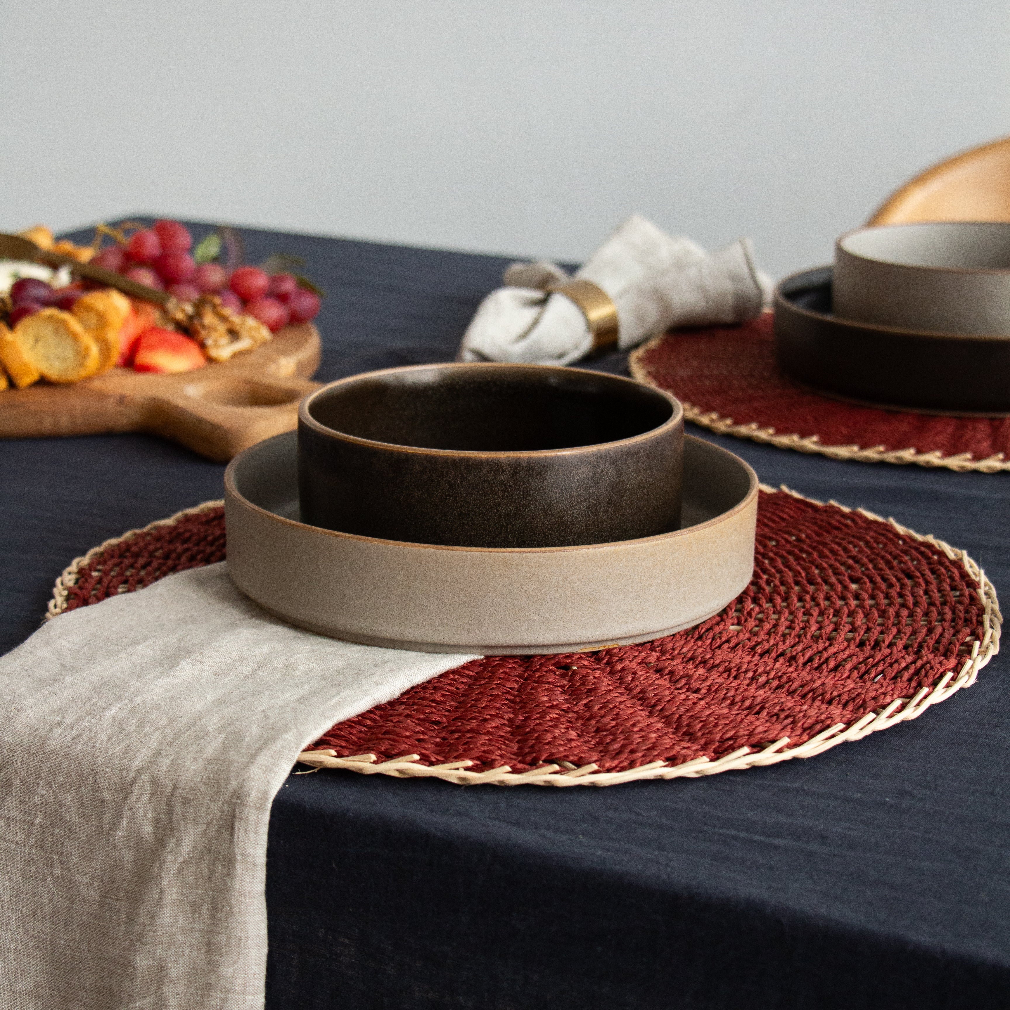 Rattan Round Placemat - Cocoa