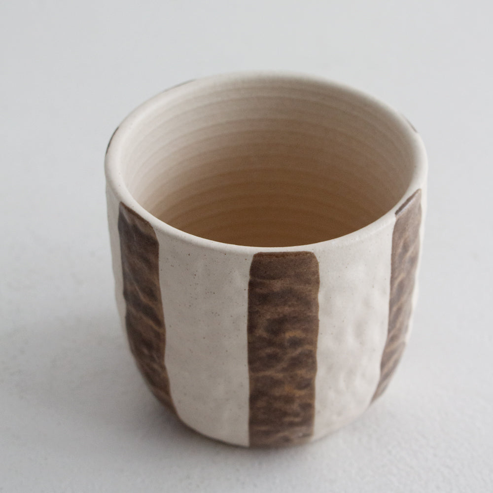 Rayas Ceramic Pot, Cocoa - small