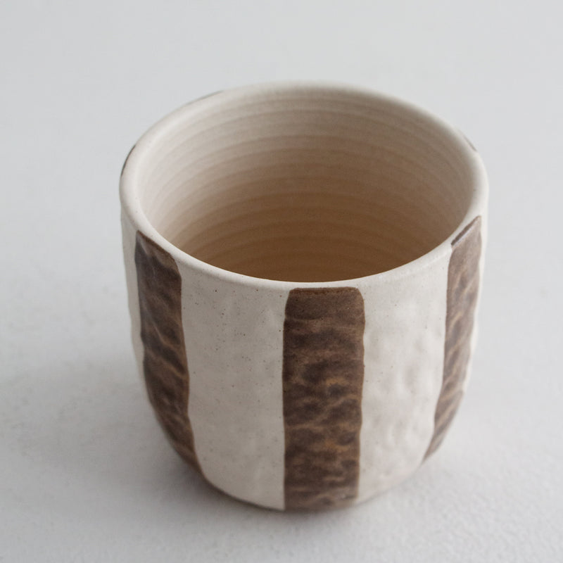 Rayas Ceramic Pot, Cocoa - small