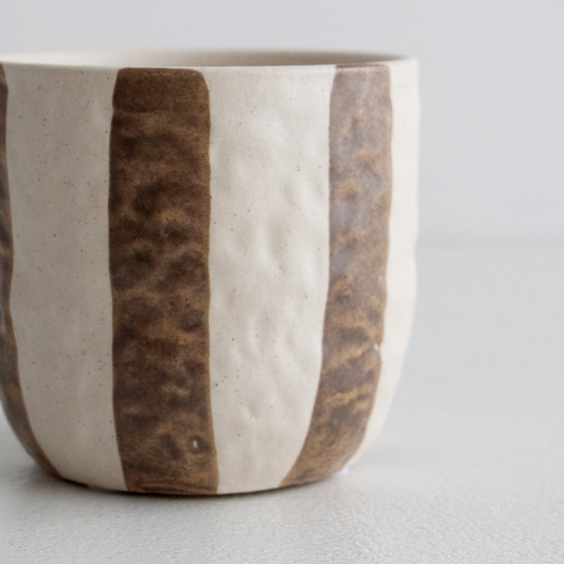 Rayas Ceramic Pot, Cocoa - small