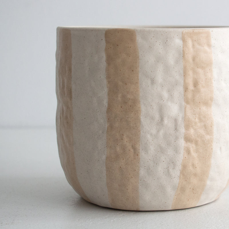 Rayas Ceramic Pot - Taupe, medium