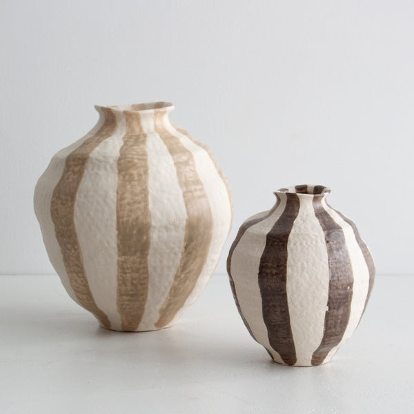 Rayas Ceramic Vase - Cocoa