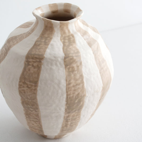 Rayas Ceramic Vase - Taupe