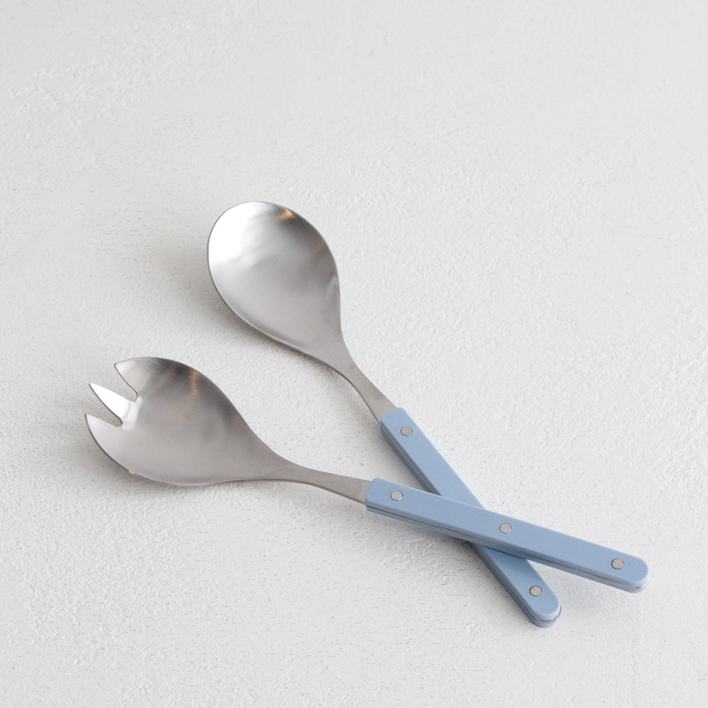 Remy Steel Salad Servers - Denim