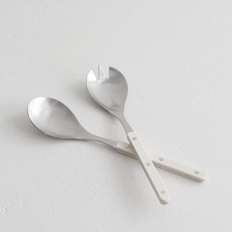 Remy Steel Salad Servers - Ivory