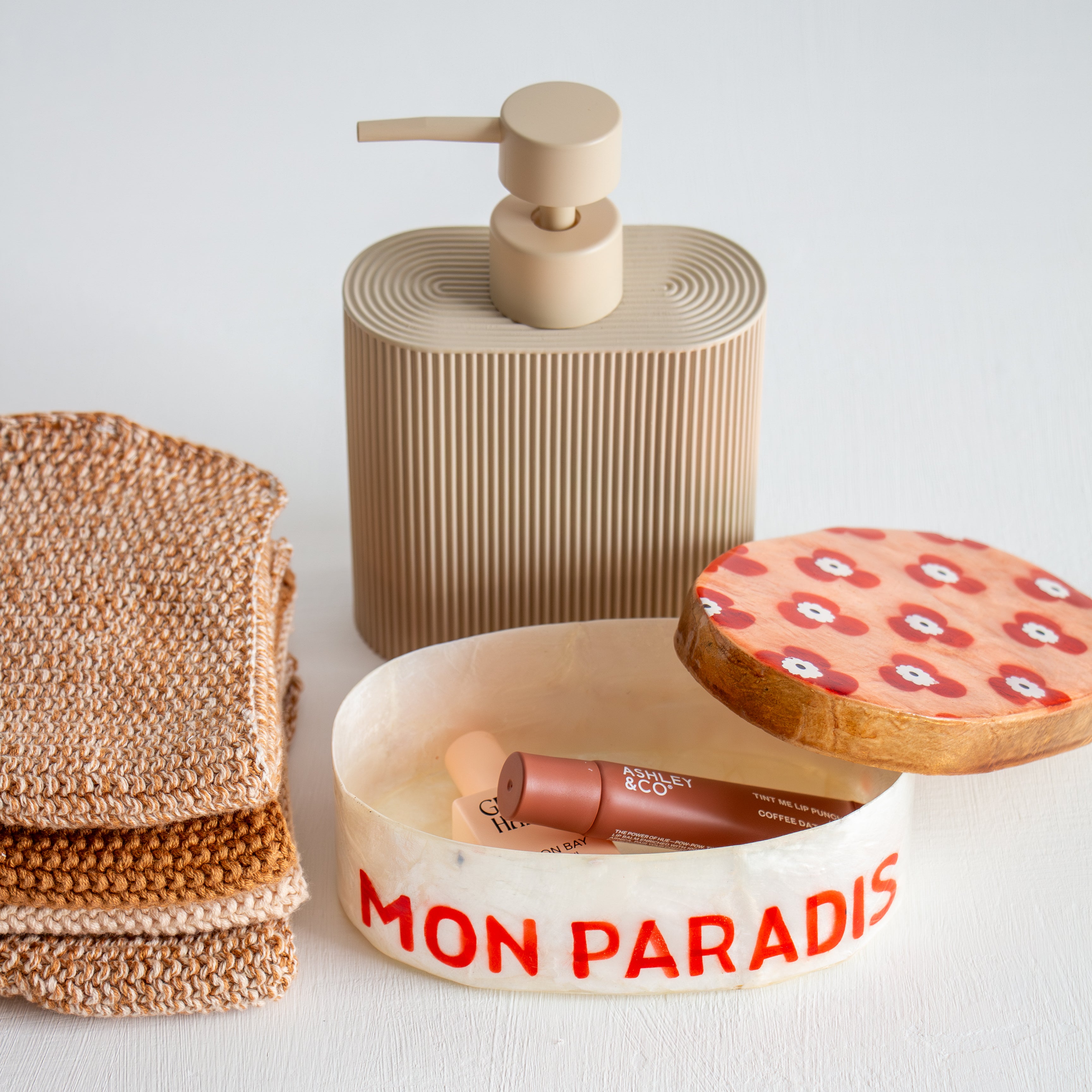 Sid Resin Soap Dispenser - Taupe