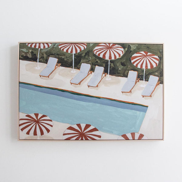 Resort Pool Framed Canvas