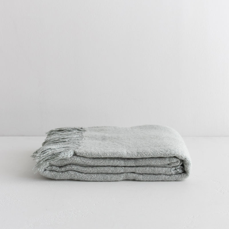 Richmond Wool Blend Throw - Glacier