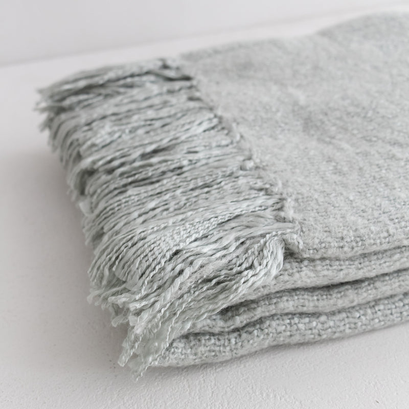 Richmond Wool Blend Throw - Glacier