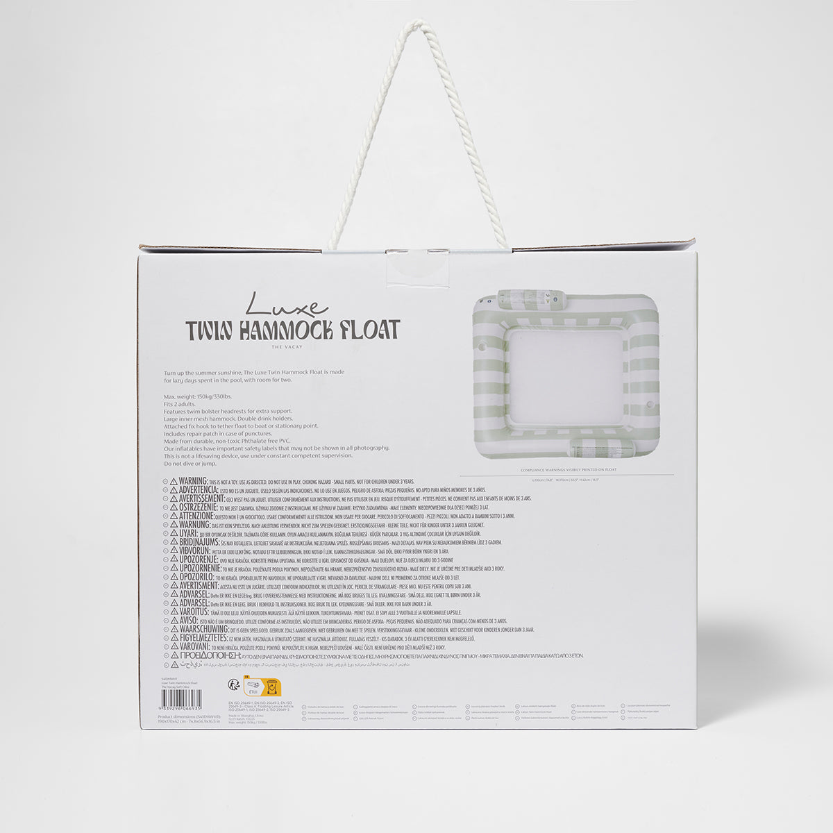 Luxe Square Hammock Float - Soft Olive