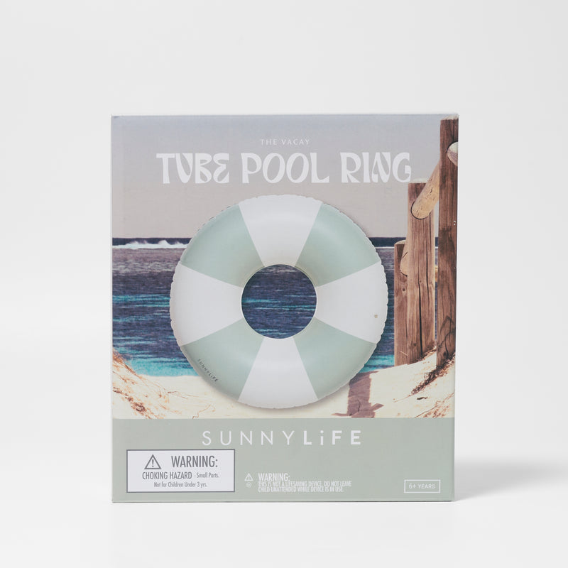 Tube Pool Ring The Vacay - Soft Olive Stripe