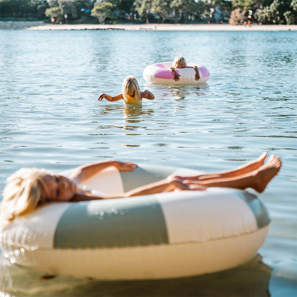Tube Pool Ring The Vacay - Soft Olive Stripe
