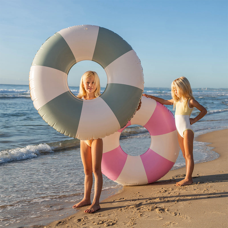 Tube Pool Ring The Vacay - Soft Olive Stripe
