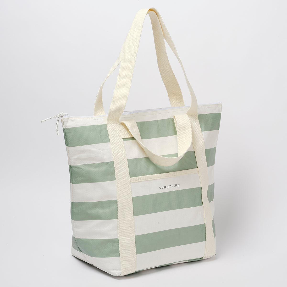 Light Cooler Tote - Sage Stripe