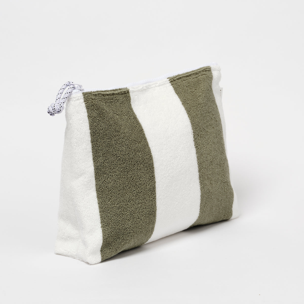 Terry Beach Pouch - Olive Stripe