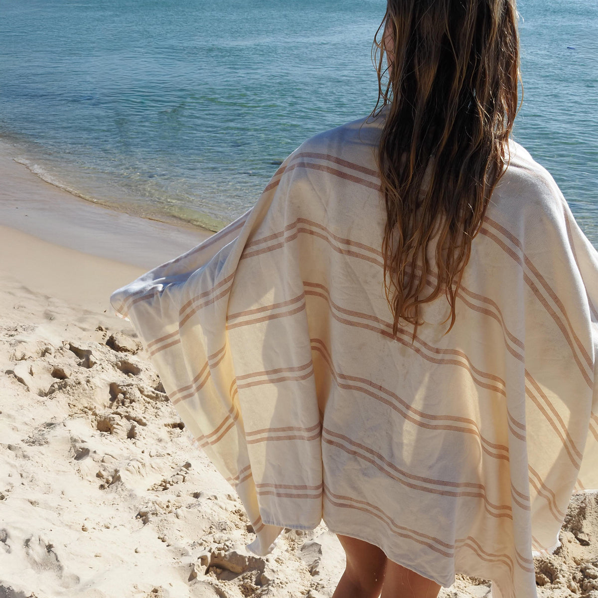 Fouta Beach Towel - Tierra Clay Stripe